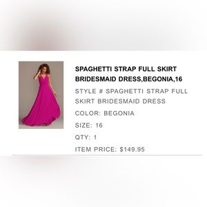 Davids Bridal Begonia Bridesmaid dress